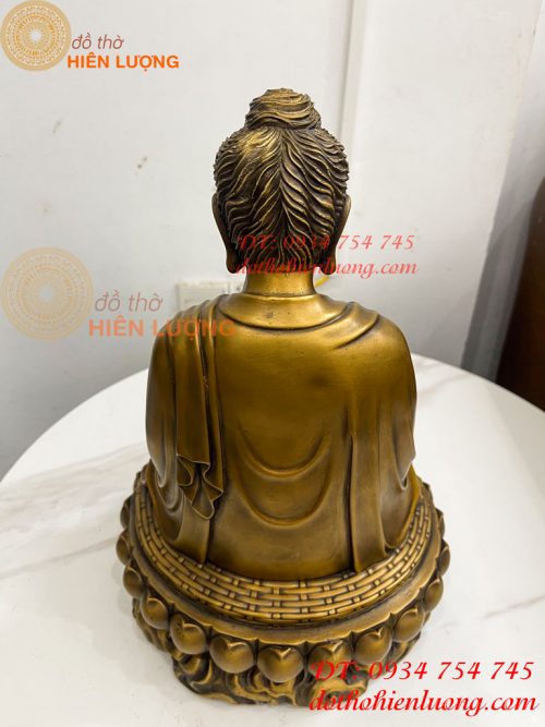 Tượng Đức Bổn Sư Thích Ca Mâu Ni Phật Bằng Đồng Cao 37cm