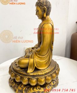 Tượng Đức Bổn Sư Thích Ca Mâu Ni Phật Bằng Đồng Cao 37cm