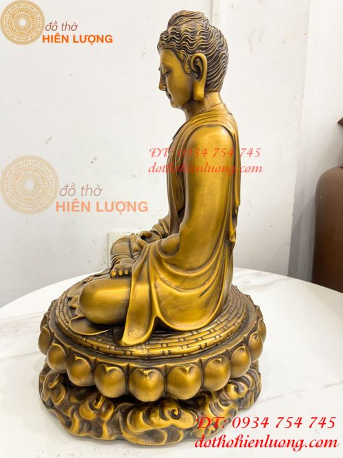 Tượng Đức Bổn Sư Thích Ca Mâu Ni Phật Bằng Đồng Cao 37cm