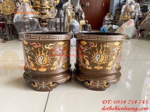 Bát Hương Khảm Tam Khí Đường Kính 18cm