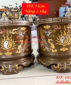 Bát Hương Khảm Tam Khí Đường Kính 18cm