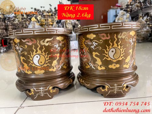 Bát Hương Khảm Tam Khí Đường Kính 18cm