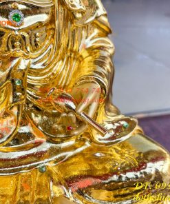 Tượng Quan Âm Cao 45cm Bằng Đồng Dát Vàng Vẽ Diện
