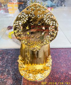 Tượng Phật Adida Cao 45cm Bằng Đồng Dát Vàng Vẽ Diện
