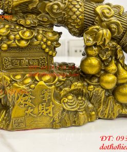 Biểu trưng bút thư pháp hoa văn rồng cuộn bằng đồng dài 30cm