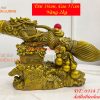 Biểu trưng bút thư pháp hoa văn rồng cuộn bằng đồng dài 30cm