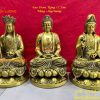 Bộ Sa Bà Tam Thánh Phật Cao 30cm Bằng Đồng Vàng