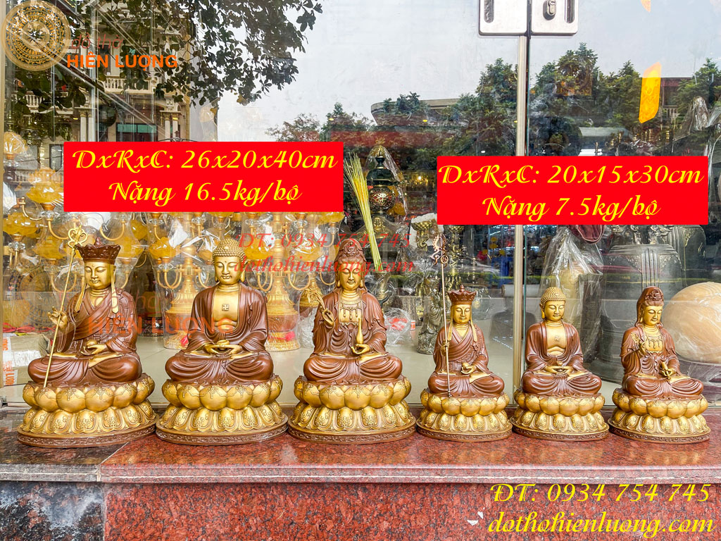 Bộ Tượng Tam Thánh Bằng Đồng 2 Cỡ