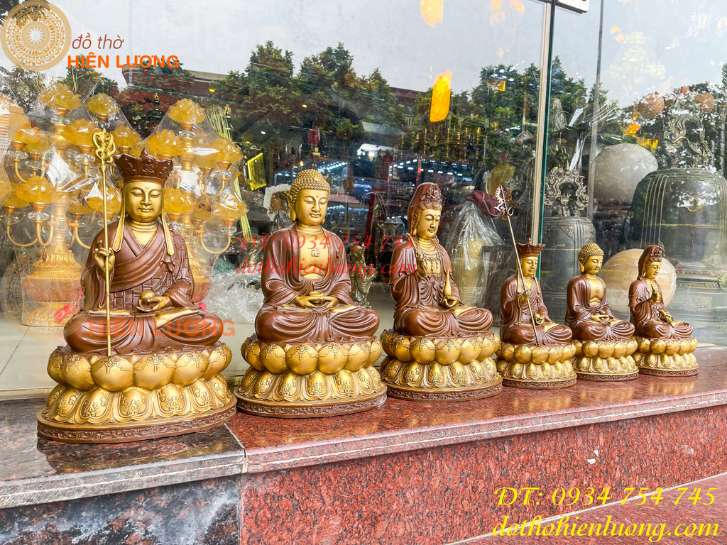 Bộ Tượng Tam Thánh Bằng Đồng 2 Cỡ