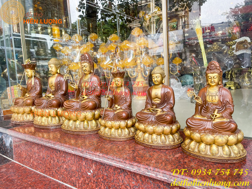 Bộ Tượng Tam Thánh Bằng Đồng 2 Cỡ