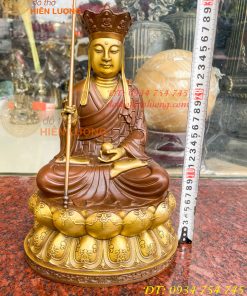 Bộ tượng phật ta bà tam thánh bằng đồng áo nâu cao 30cm, nặng 7,5kg