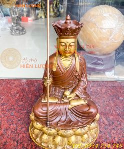 Bộ tượng phật ta bà tam thánh bằng đồng áo nâu cao 30cm, nặng 7,5kg