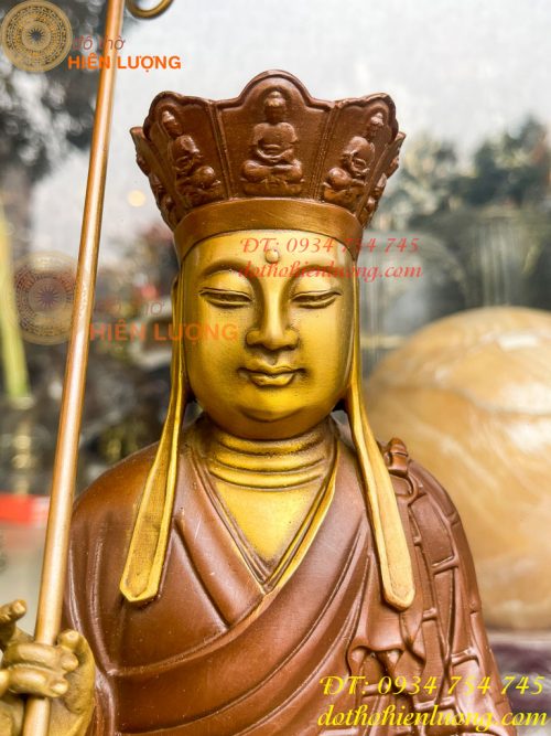 Bộ tượng phật ta bà tam thánh bằng đồng áo nâu cao 30cm, nặng 7,5kg