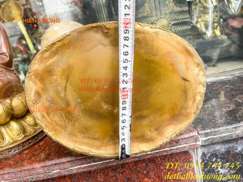 Bộ Tượng Phật Ta Bà Tam Thánh Bằng Đồng Áo Nâu Cao 40cm