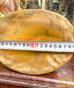 Bộ tượng phật ta bà tam thánh bằng đồng áo nâu cao 30cm, nặng 7,5kg