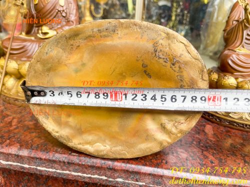 Bộ tượng phật ta bà tam thánh bằng đồng áo nâu cao 30cm, nặng 7,5kg