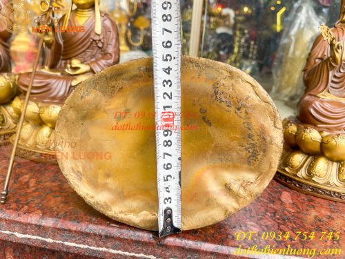 Bộ tượng phật ta bà tam thánh bằng đồng áo nâu cao 30cm, nặng 7,5kg