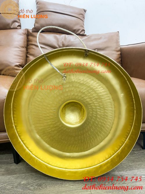 Cồng chiêng Tây nguyên họa tiết hoa văn trống đồng đk 60cm, nặng 8,3kg