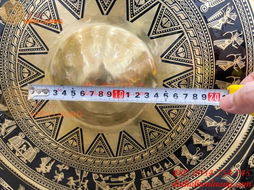 Cồng chiêng Tây nguyên họa tiết hoa văn trống đồng đk 60cm, nặng 8,3kg