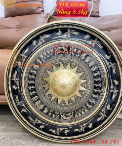 Cồng chiêng Tây nguyên họa tiết hoa văn trống đồng đk 60cm, nặng 8,3kg