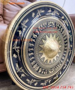 Cồng chiêng Tây nguyên họa tiết hoa văn trống đồng đk 60cm, nặng 8,3kg