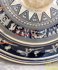 Cồng chiêng Tây nguyên họa tiết hoa văn trống đồng đk 60cm, nặng 8,3kg