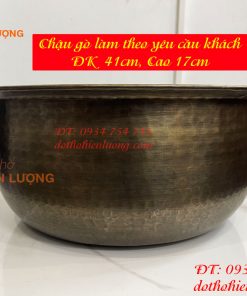 Chậu đồng ngâm chân Spa đường kính 42cm (gò tay theo yêu cầu)