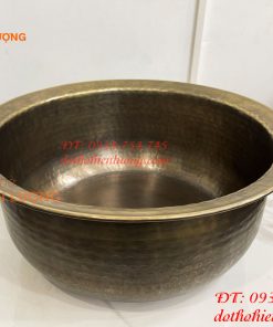 Chậu đồng ngâm chân Spa đường kính 42cm (gò tay theo yêu cầu)