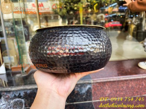 Cơi trầu Bằng Đồng Gò Tay Thủ Công 100% Đường Kính 19cm