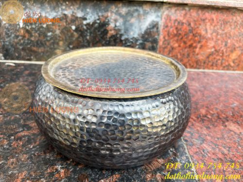 Cơi trầu Bằng Đồng Gò Tay Thủ Công 100% Đường Kính 19cm
