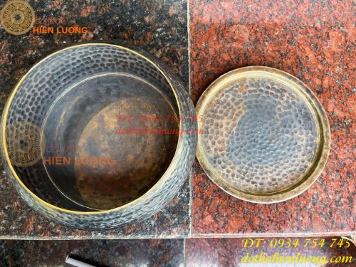 Cơi trầu Bằng Đồng Gò Tay Thủ Công 100% Đường Kính 19cm
