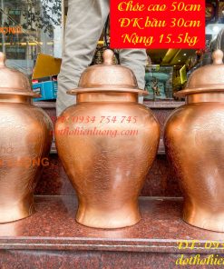 Đôi Chóe Thờ Cúng Bằng Đồng Đỏ Cao 50cm, Nặng 15,5Kg