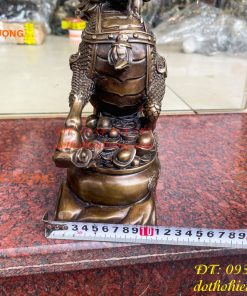 Đôi Hỏa Kỳ Lân Bằng Đồng Ôm Hũ Vàng Và Hồ Lô Cao 30cm