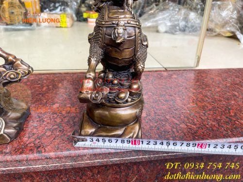 Đôi Hỏa Kỳ Lân Bằng Đồng Ôm Hũ Vàng Và Hồ Lô Cao 30cm