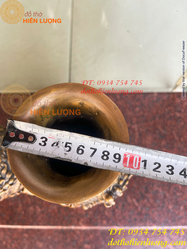 Đôi Lục Bình Rồng Nổi Bằng Đồng Hun Cao 38cm, nặng 8kg