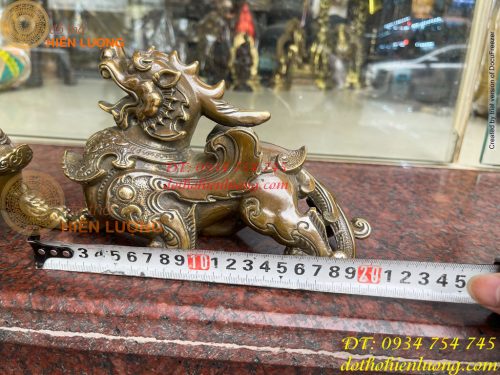 Đôi Tỳ Hưu Có Cánh Bằng Đồng Hun Cao 14cm, nặng 2,5kg