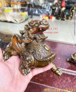 Đôi Tỳ Hưu Có Cánh Bằng Đồng Hun Cao 14cm, nặng 2,5kg