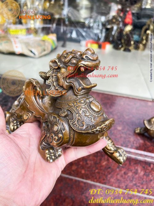 Đôi Tỳ Hưu Có Cánh Bằng Đồng Hun Cao 14cm, nặng 2,5kg
