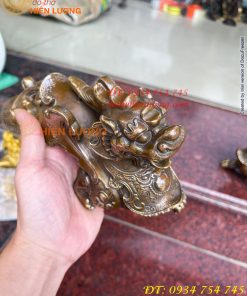 Đôi Tỳ Hưu Có Cánh Bằng Đồng Hun Cao 14cm, nặng 2,5kg