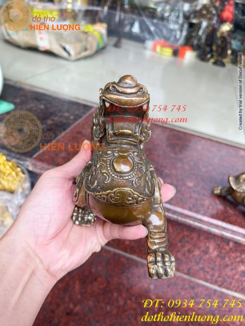 Đôi Tỳ Hưu Có Cánh Bằng Đồng Hun Cao 14cm, nặng 2,5kg
