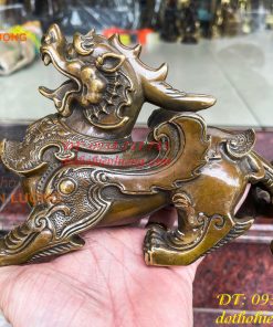 Đôi Tỳ Hưu Có Cánh Bằng Đồng Hun Cao 14cm, nặng 2,5kg