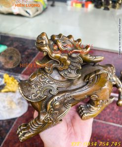 Đôi Tỳ Hưu Có Cánh Bằng Đồng Hun Cao 14cm, nặng 2,5kg