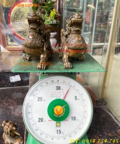 Đôi Tỳ Hưu Có Cánh Bằng Đồng Hun Cao 14cm, nặng 2,5kg