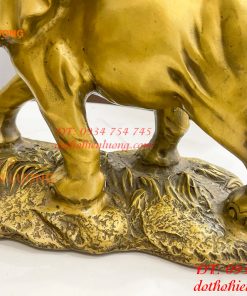 Đôi Voi Rừng Bằng Đồng Phong Thủy Ngang 28cm Cao 24cm
