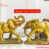Đôi Voi Rừng Bằng Đồng Phong Thủy Ngang 28cm Cao 24cm
