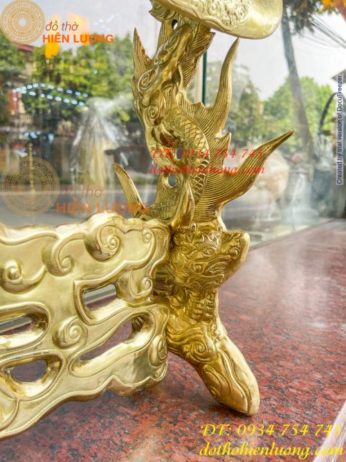 Giá Đỡ Kiếm Bằng Đồng Hoa Văn Rồng Nổi Cực Đẹp