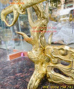 Giá Đỡ Kiếm Bằng Đồng Hoa Văn Rồng Nổi Cực Đẹp