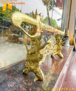 Giá Đỡ Kiếm Bằng Đồng Hoa Văn Rồng Nổi Cực Đẹp