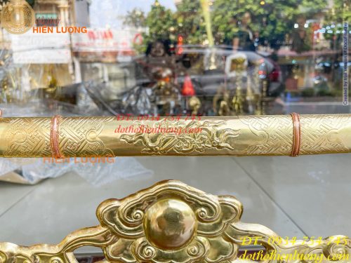 Giá Đỡ Kiếm Bằng Đồng Hoa Văn Rồng Nổi Cực Đẹp