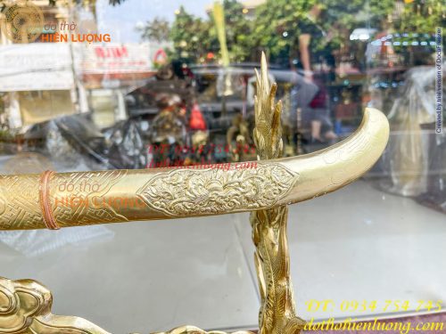 Giá Đỡ Kiếm Bằng Đồng Hoa Văn Rồng Nổi Cực Đẹp